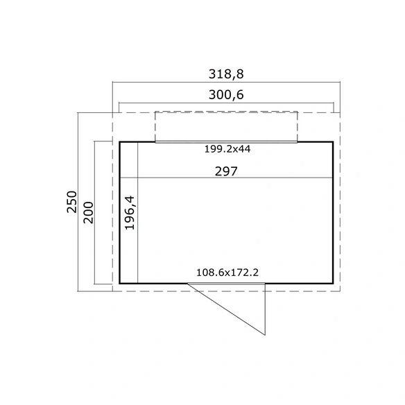Gartenhaus »Kent«, BxHxT: 318, 8 x 228 x 250 cm (Außenmaß inkl. Dachüberstand)