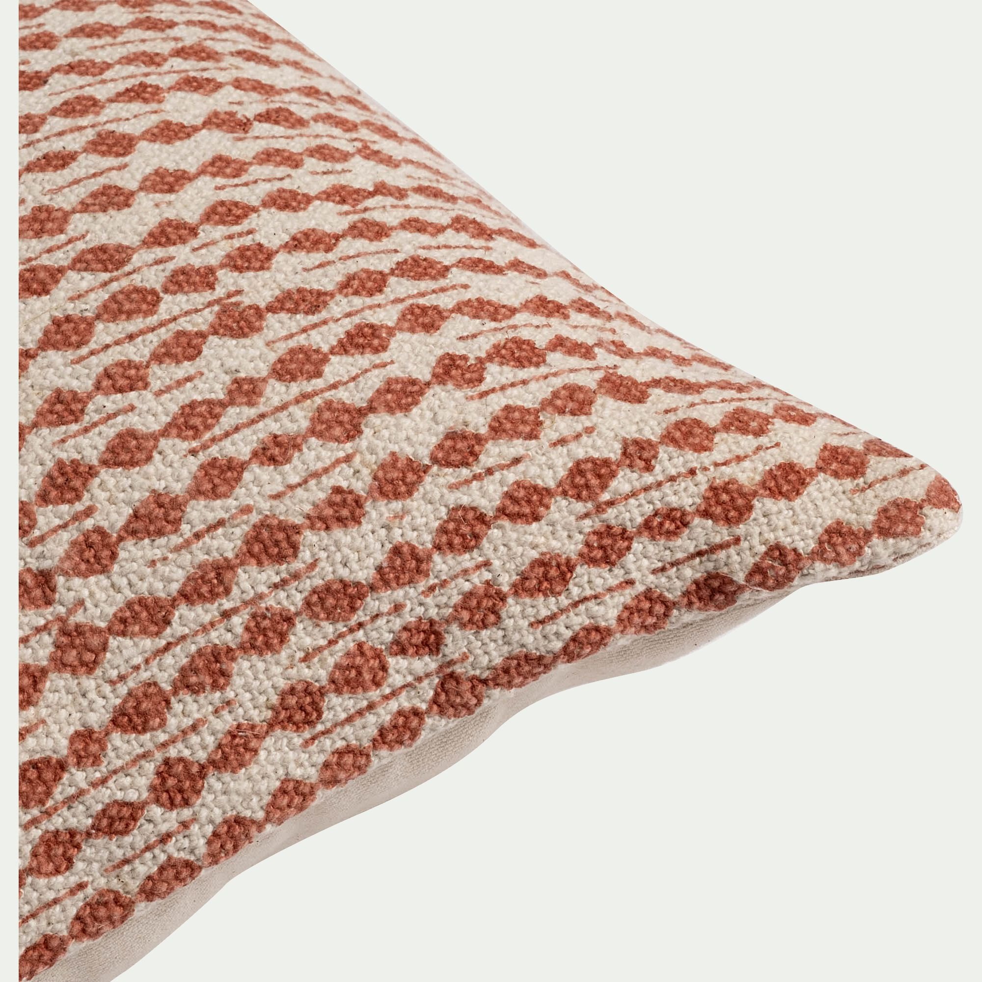 BARRAS - Coussin ethnique en coton 30x50cm - terracotta