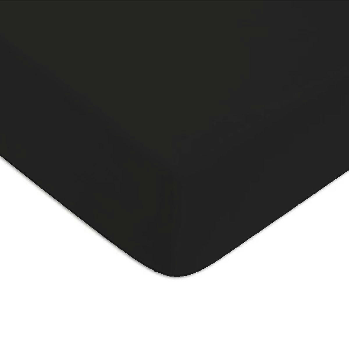 COTON UNIS - Drap housse coton  uni noir 90x200cm