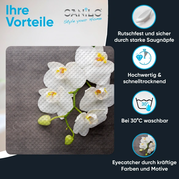 Badematte »Pretty«, 53 x 53 cm, Grau, Quadratisch