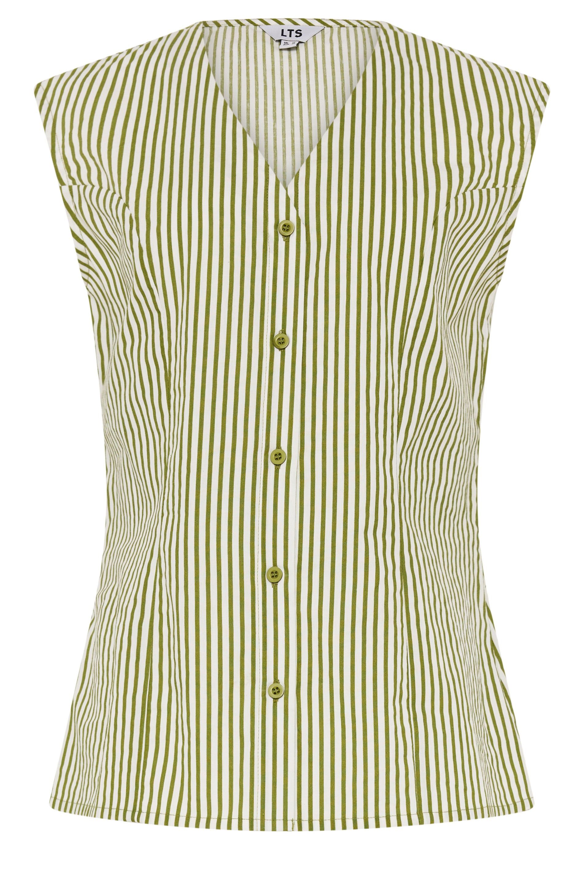 Long Tall Sally Tall Stripe Cotton Button Waistcoat