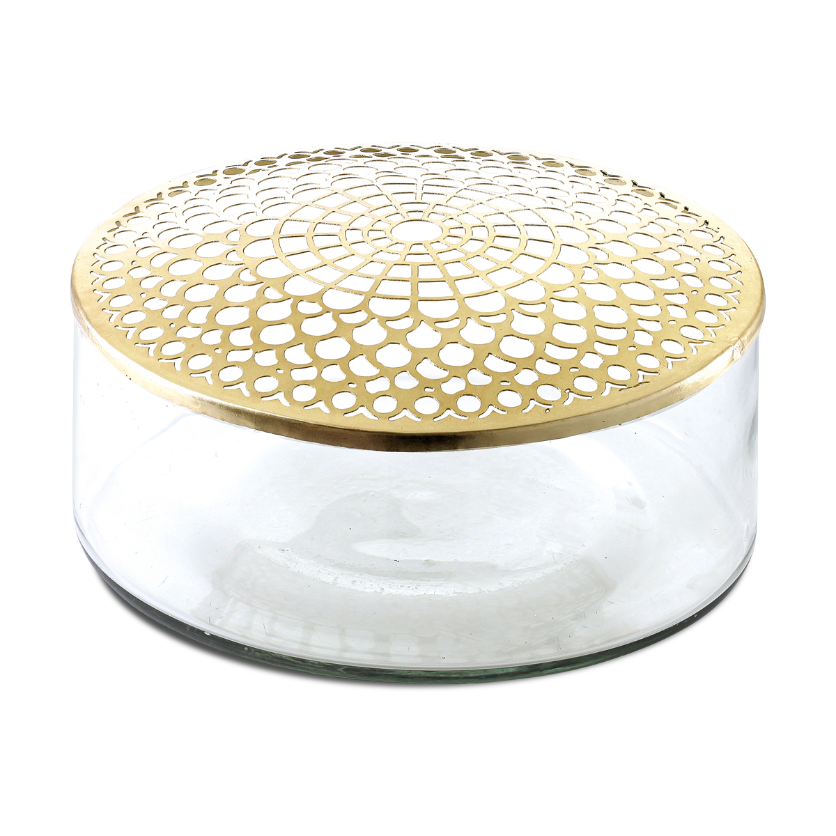 Villa Collection Elva glazen vaas met goud - 20,5 x 10 cm