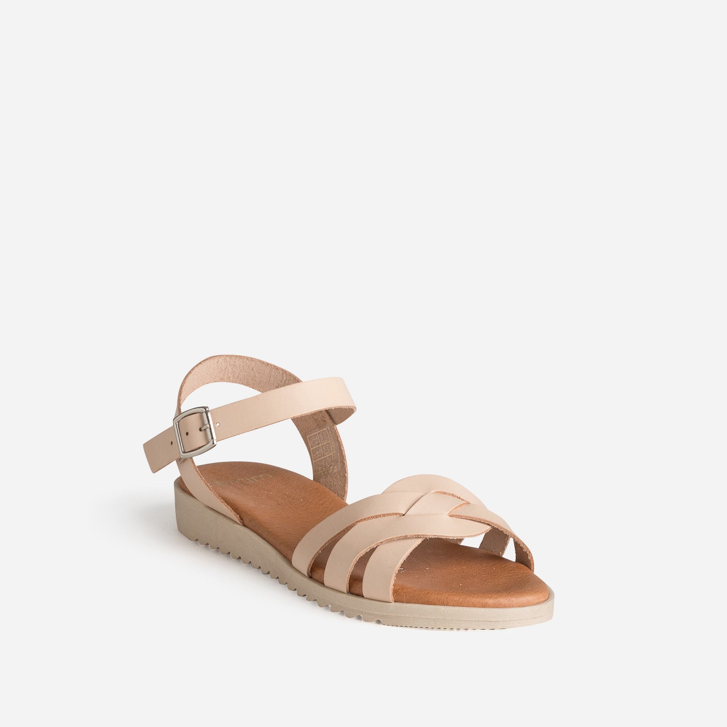 Sandale orange en cuir