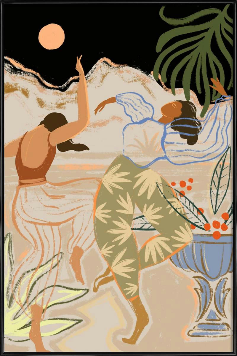 DANCE UNDER THE MOONLIGHT - Affiche dans cadre standard (noir) multicolore 40x60