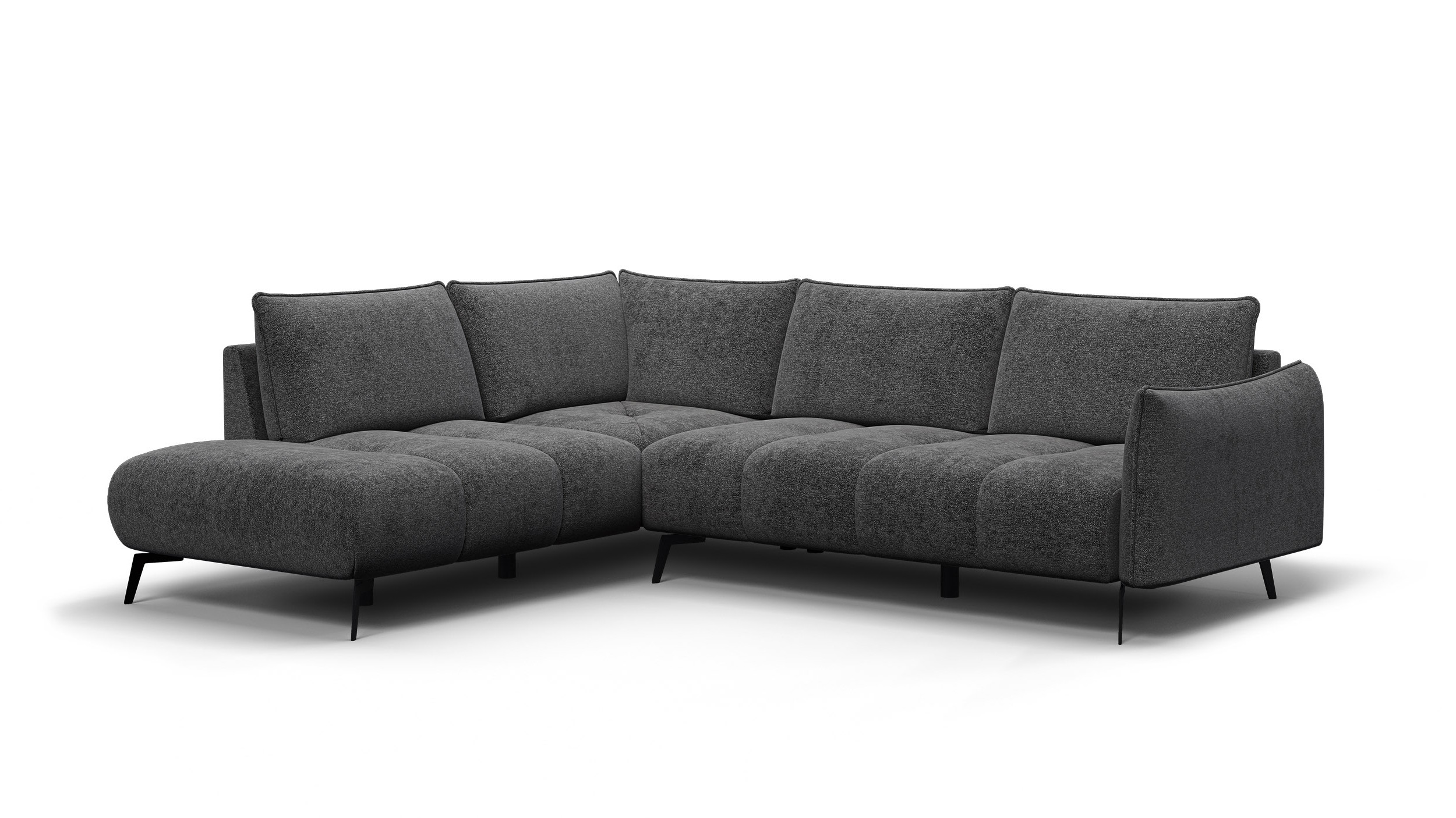 Sofa narożna 5 osobowa lewa AERA, ciemnoszara