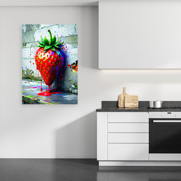 Obraz do kuchni baru jadalni, Truskawka 3D Abstrakcja 20x30