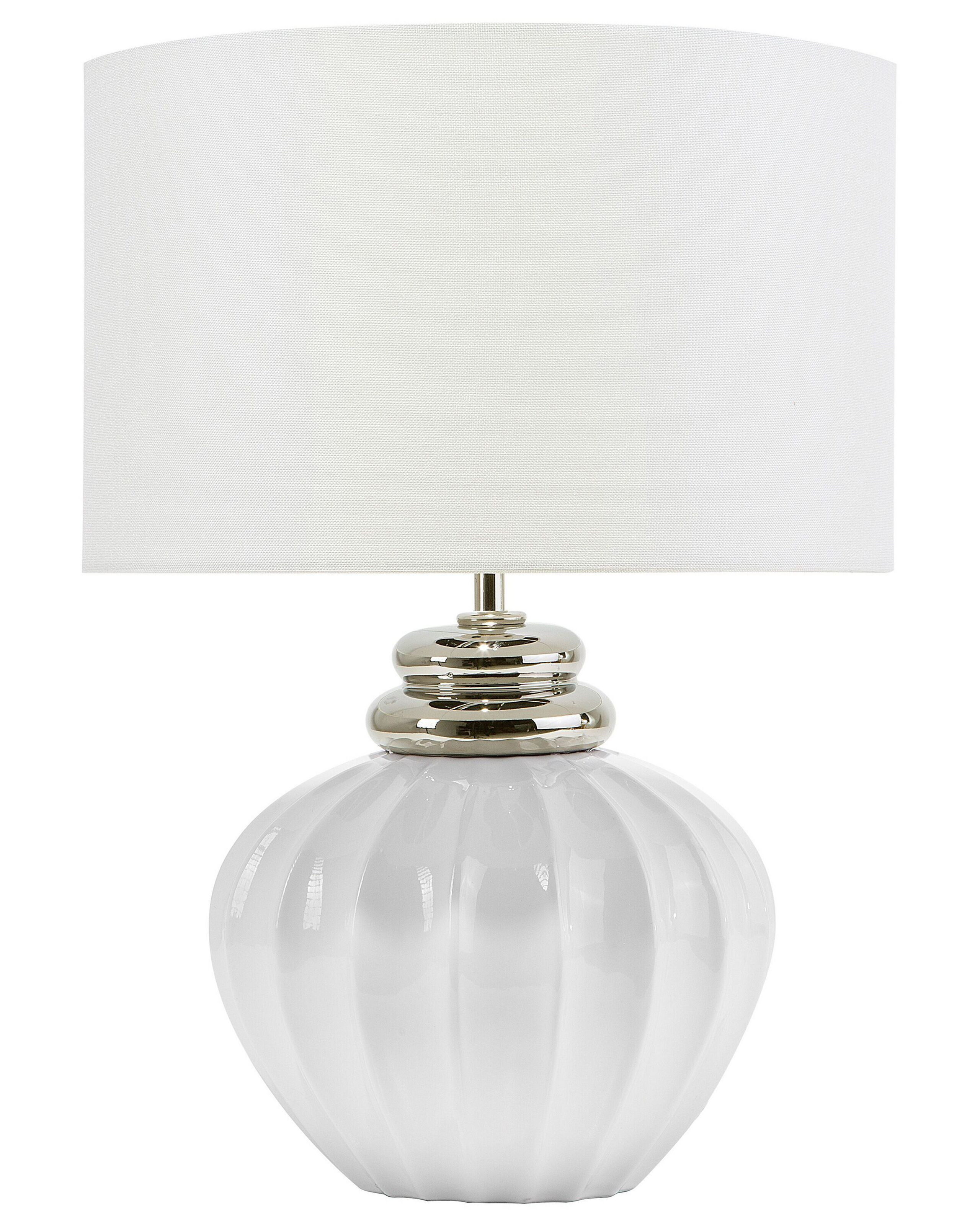 Lampka nocna stołowa ceramiczna biała