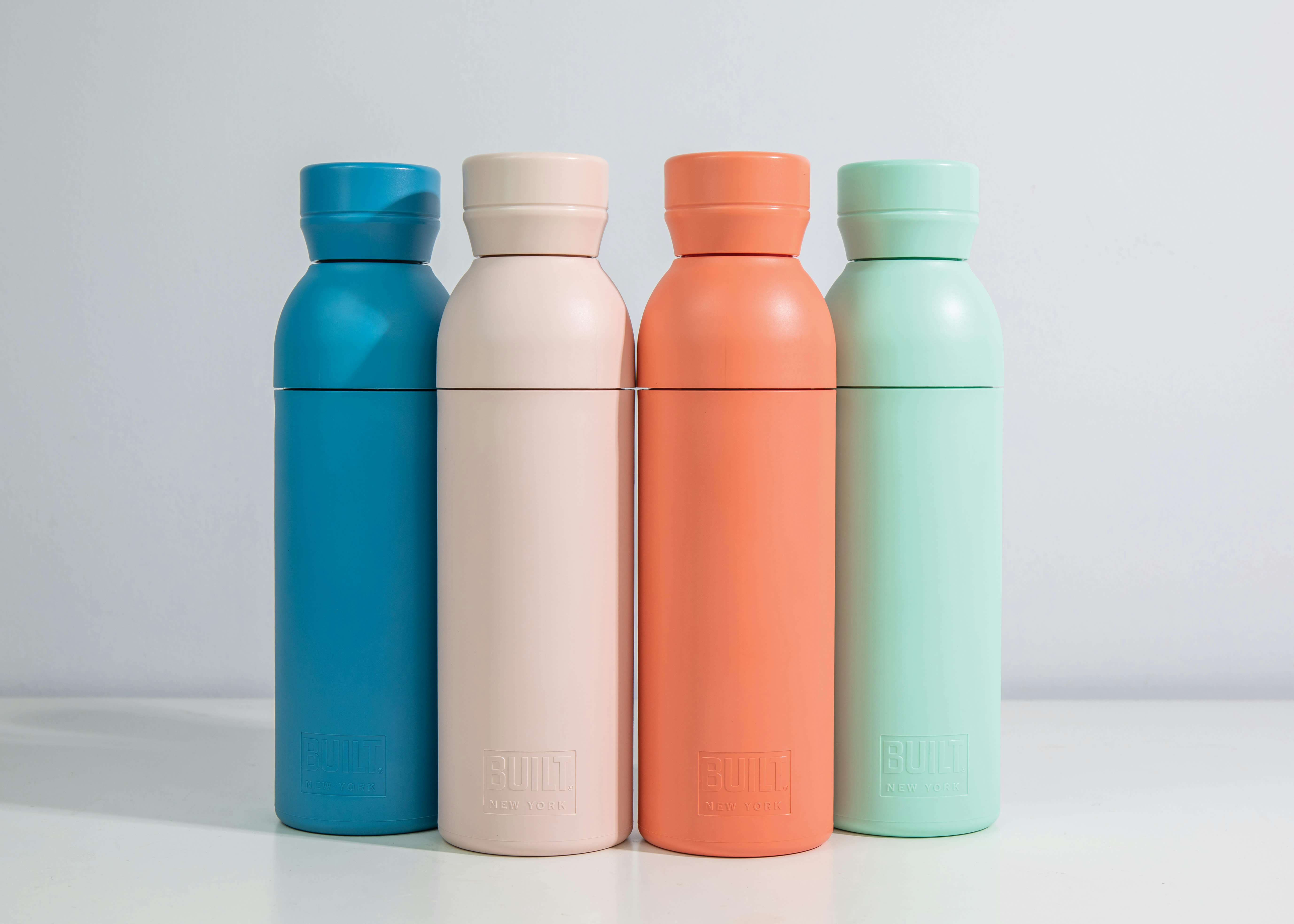 - Bouteille isotherme 500ml en plastique recyclé bleu