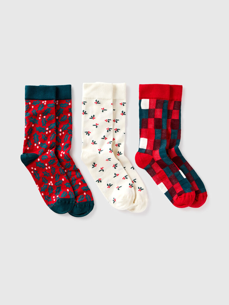 Three pairs of Christmas socks