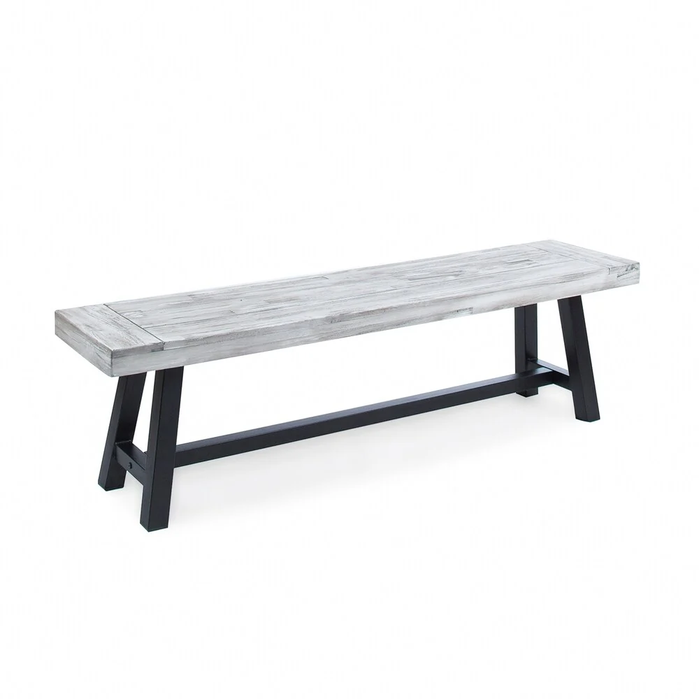 Jubilee Farmhouse Rectangle Acacia Wood Picnic Dining Bench by Christopher Knight Home