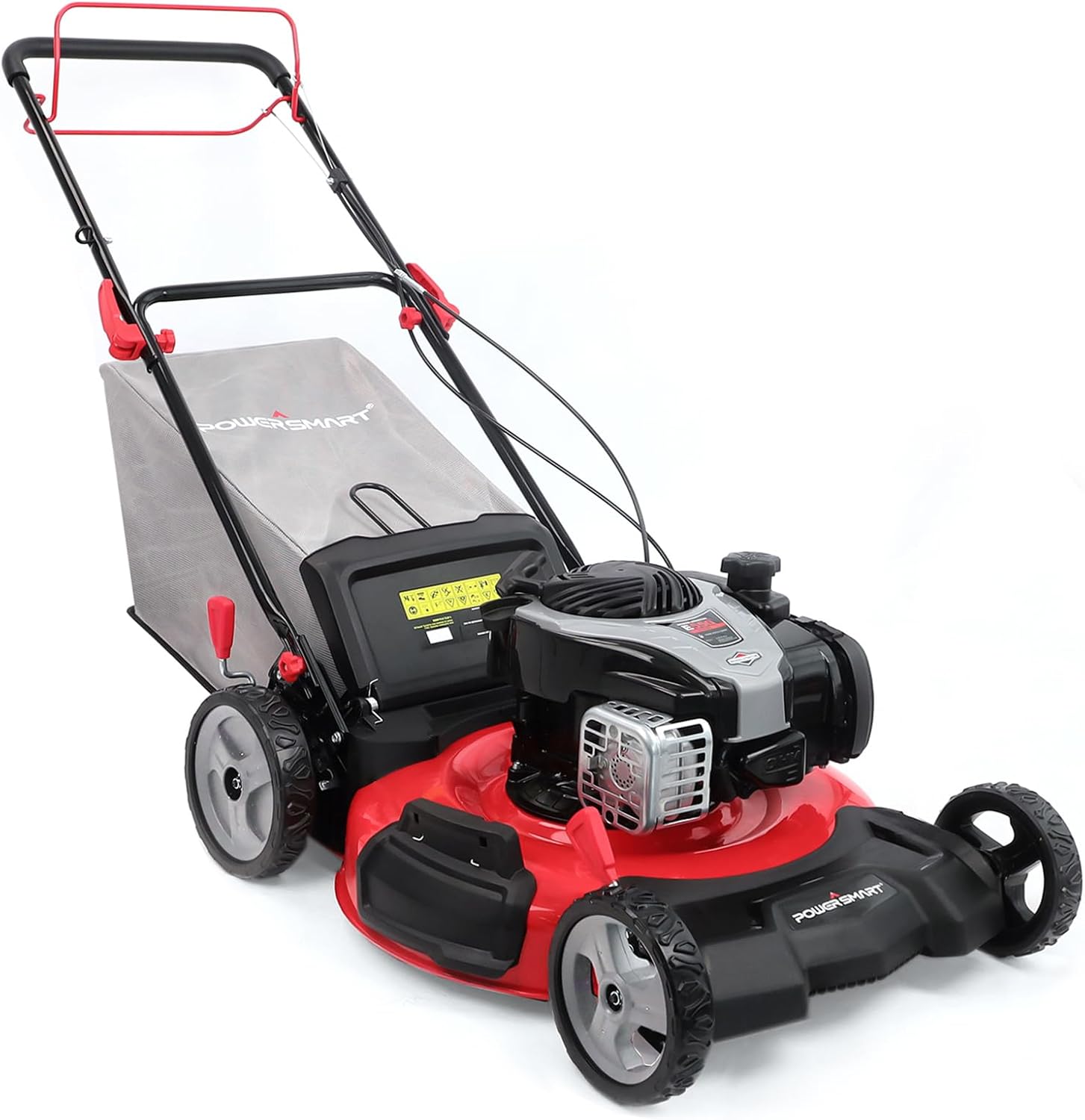 PowerSmart Self Propelled Gas Lawn Mower  22-Inch with 140cc Briggs and Stratton E550 Engine 3-in-1 Rear-Wheel Drive Lawnmower with Bagging