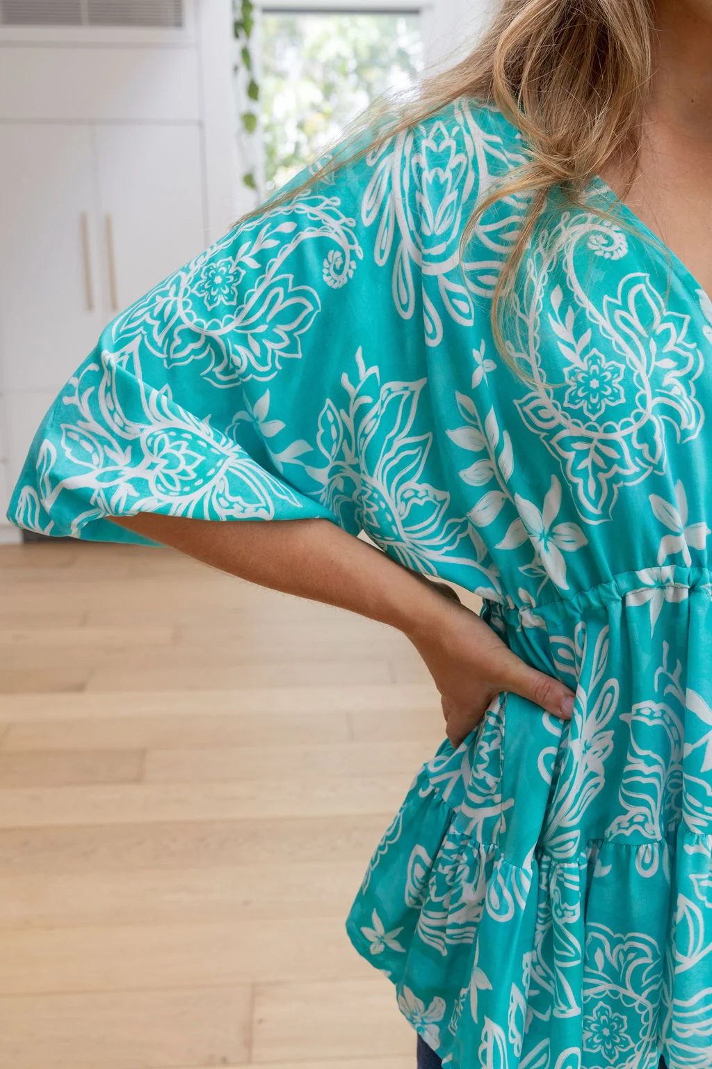 Brooklyn Top in Turquoise Paisley