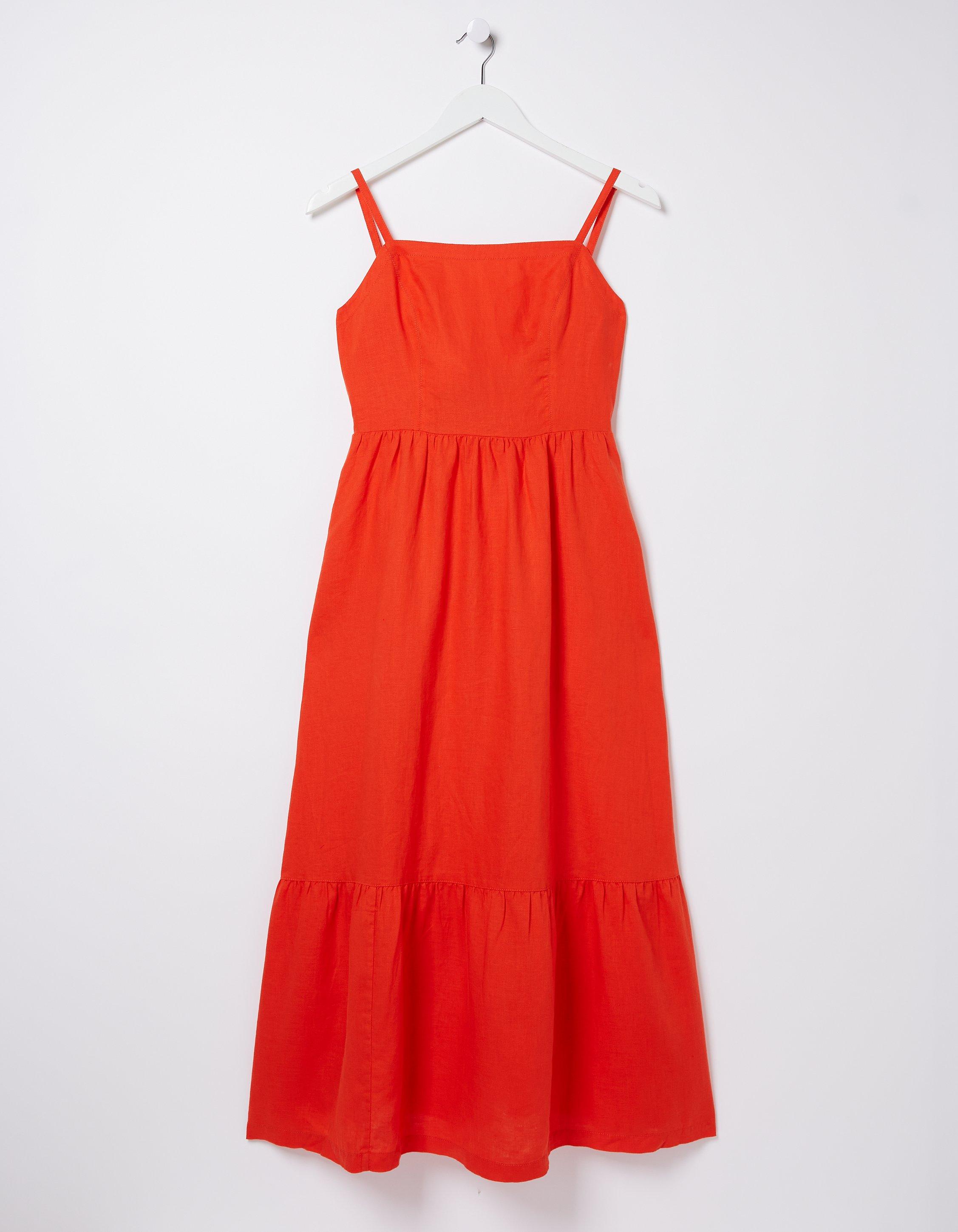 Julien Tie Back Linen Midi Dress