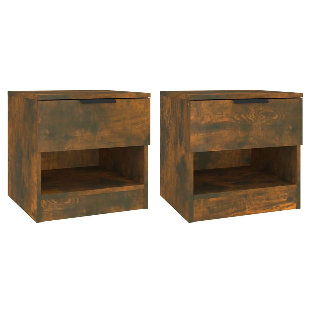 2x Szafka Nocna Stolik Komoda Brązowa z Szufladą Do Sypialni 40x39x40 cm