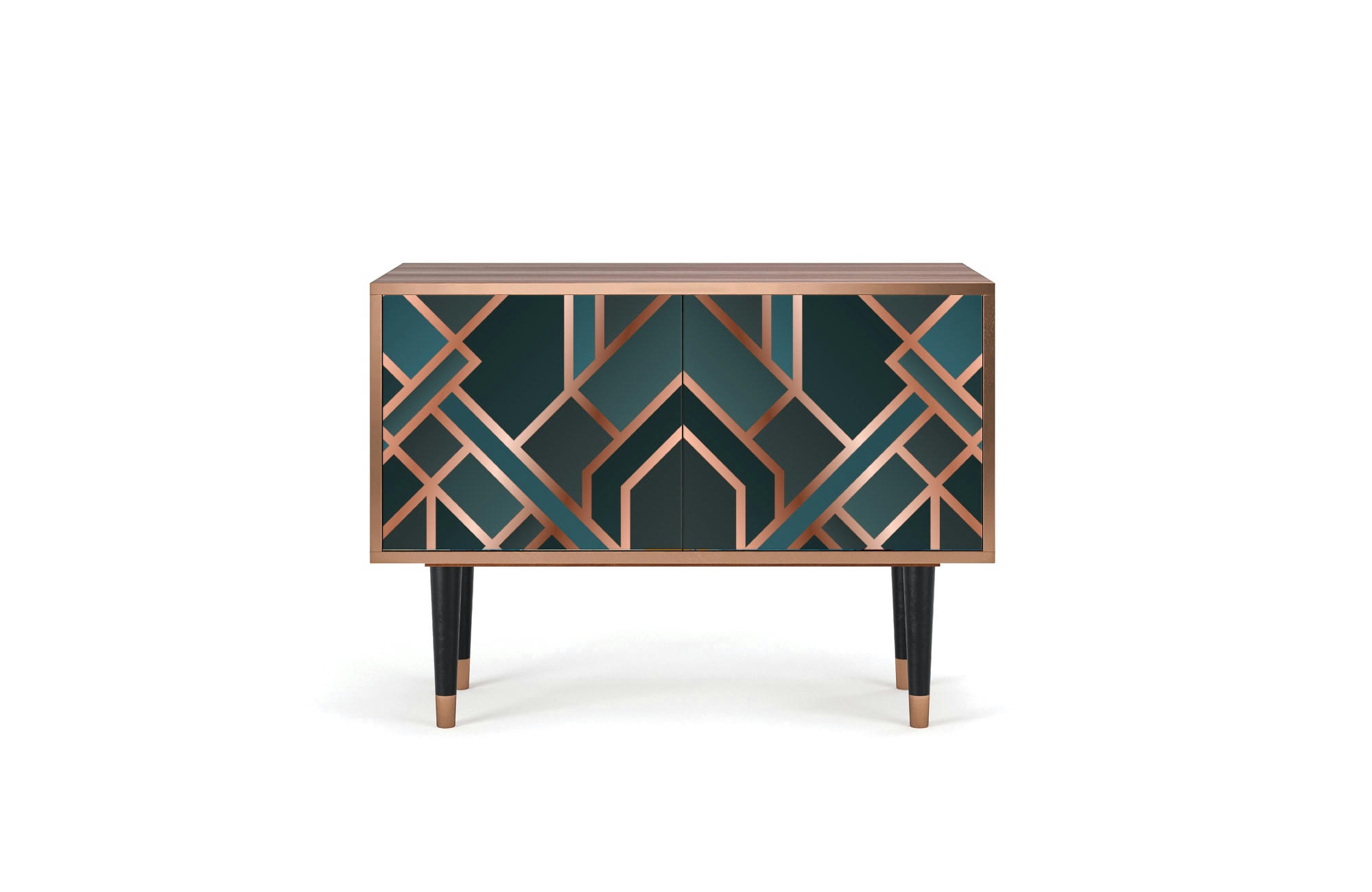 BRONZE CROSSROAD - Buffet bas  bleu-vert 2 portes L 94 cm