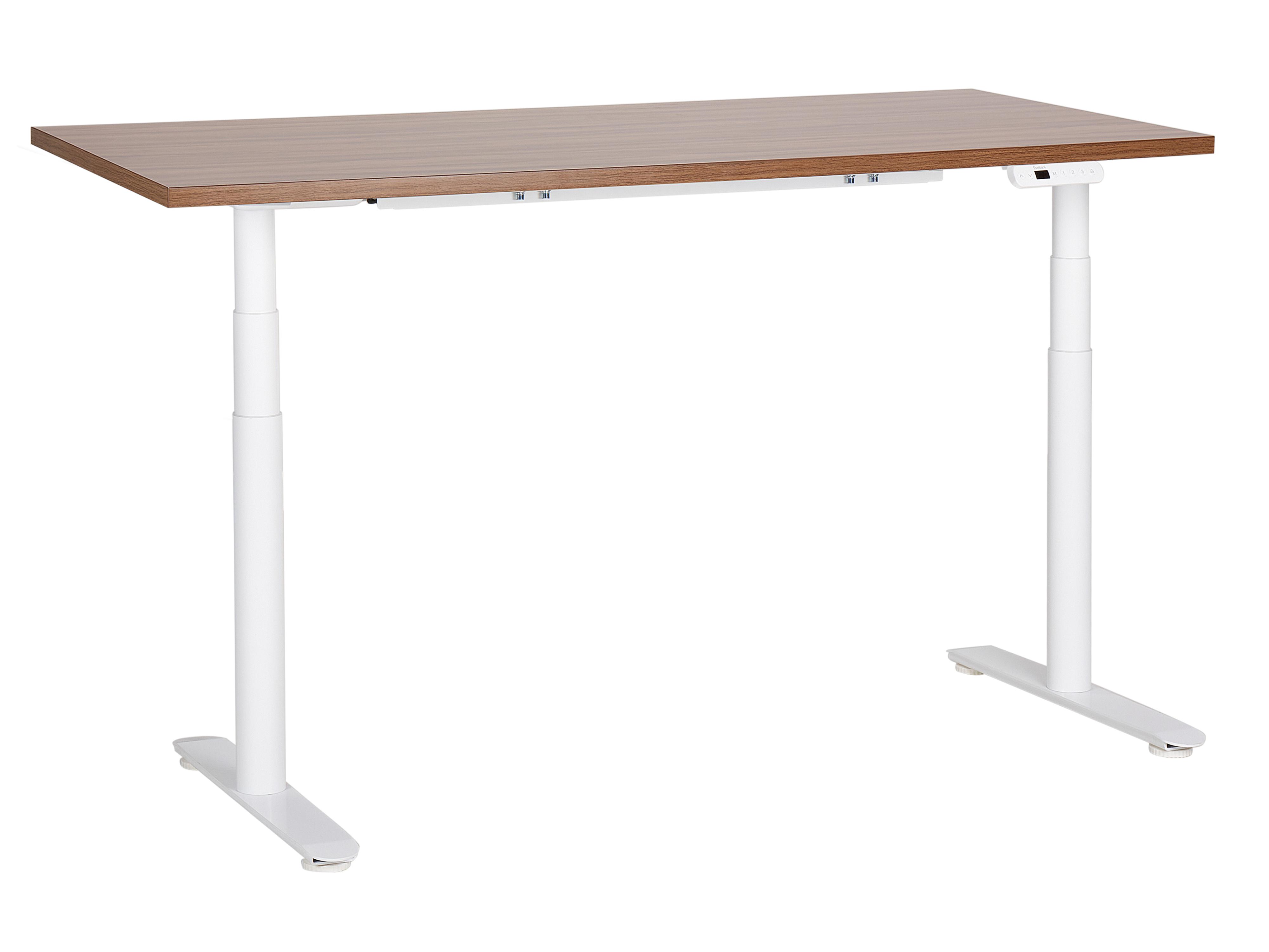 Electric Adjustable Standing Desk DESTINAS Brown/ White 160 cm 72 cm