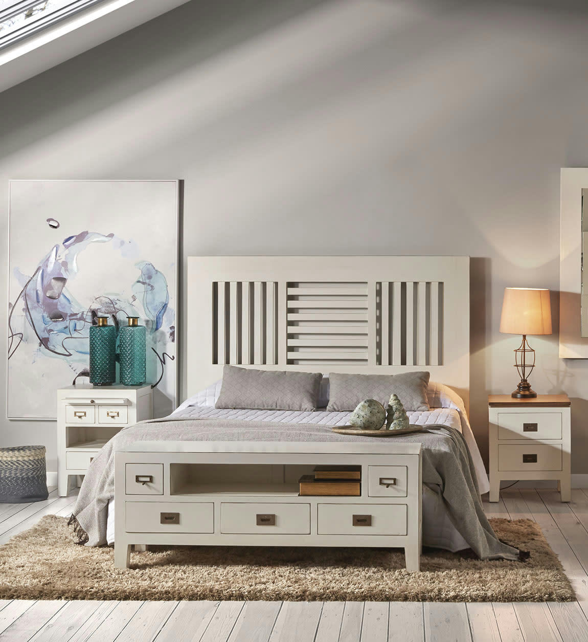 EVEREST - Meuble tv en bois blanc L 125 cm