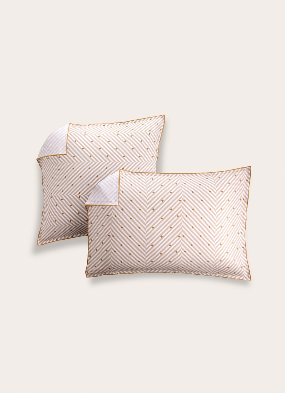 LOT DE 2 TAIES D'OREILLER EN PERCALE DE COTON ANDO GREGE