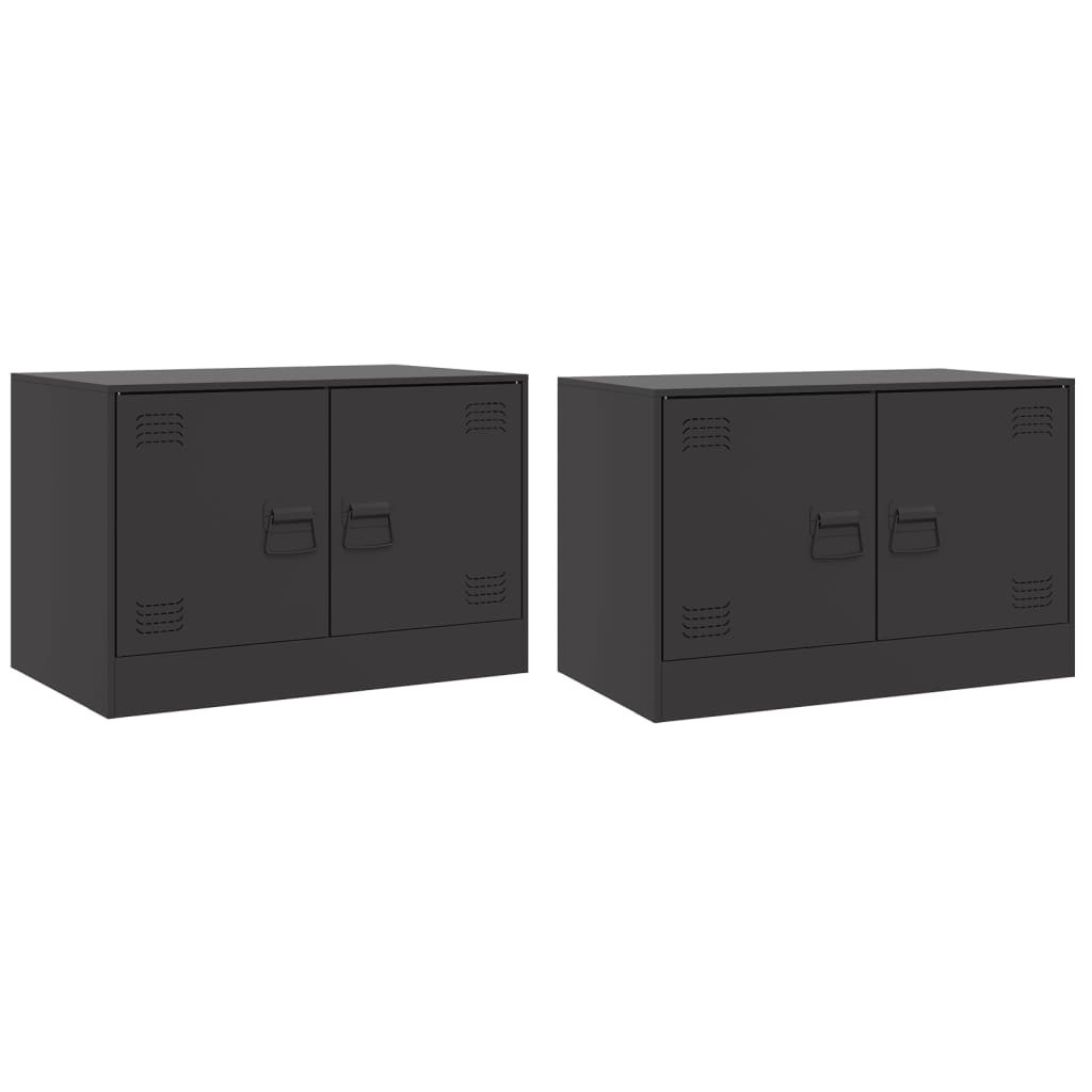 2x Szafka RTV Stolik Półka Pod Telewizor Stalowa 67x39x44 cm