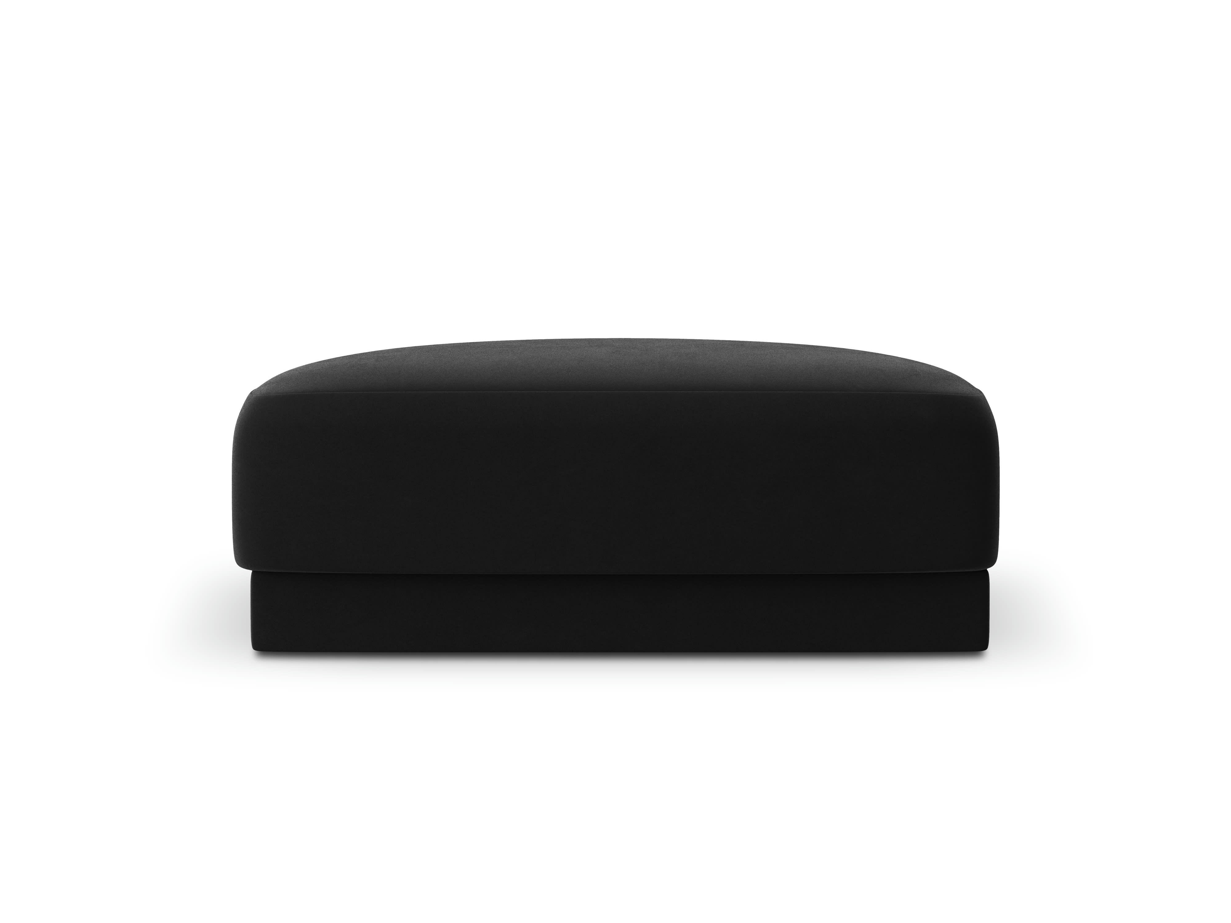 MILEY - Pouf 1 place en tissu velours noir