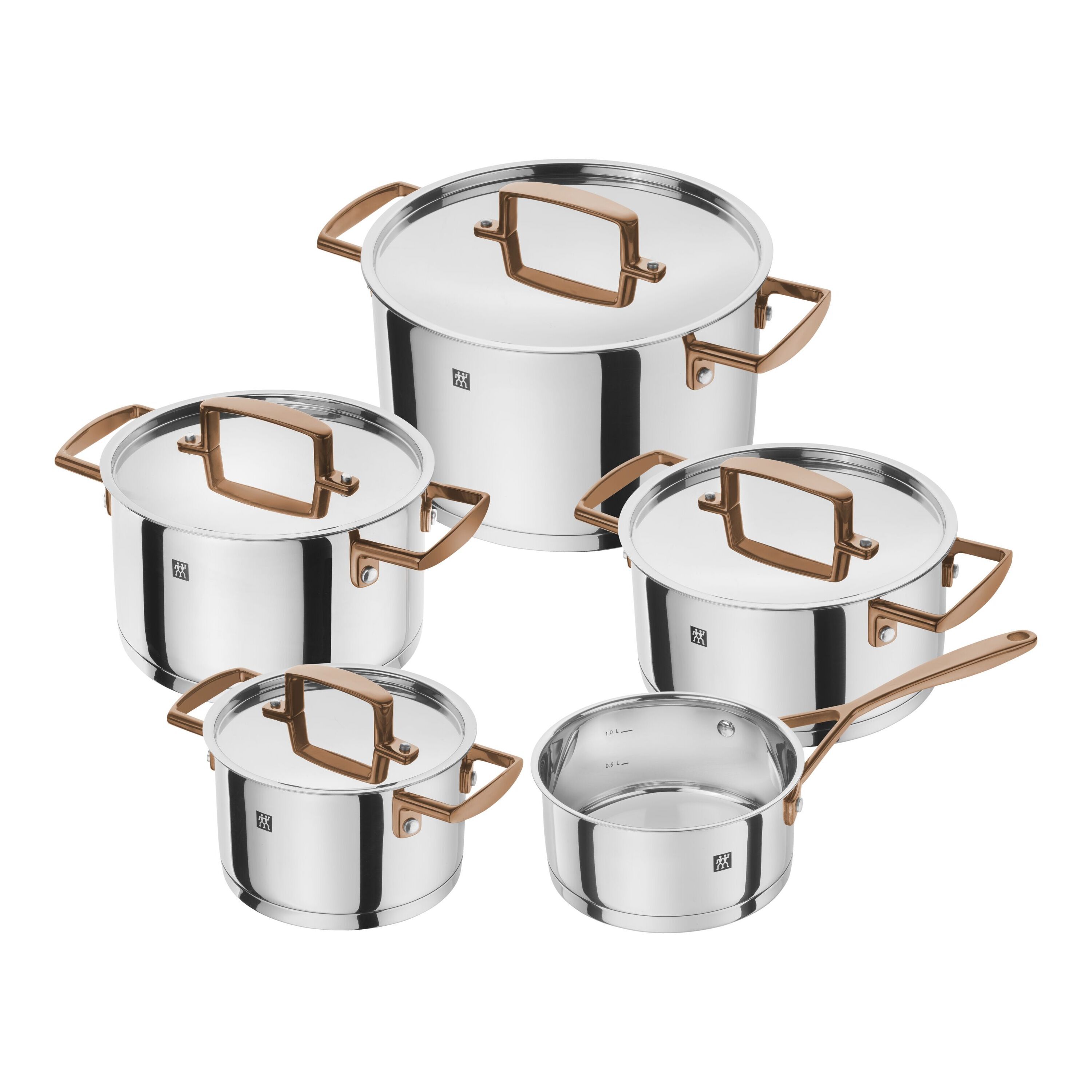 5-pcs 18/10 Stainless Steel Pot set rose