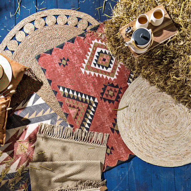 Vloerkleed riet - rond - &Oslash;120 cm