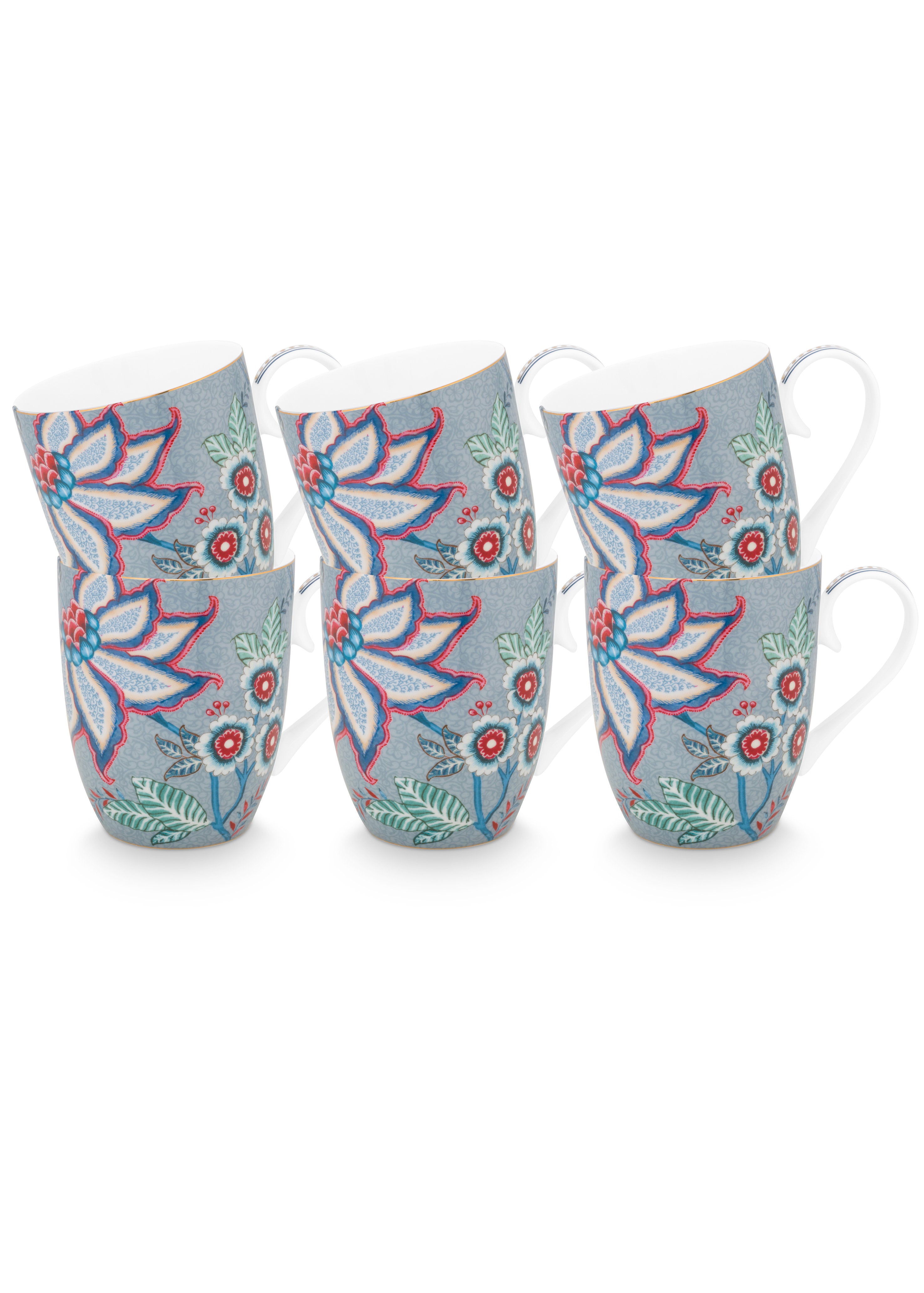 Pip Studio - Flower Festival Mokken - Servies set van 6 - 365ml