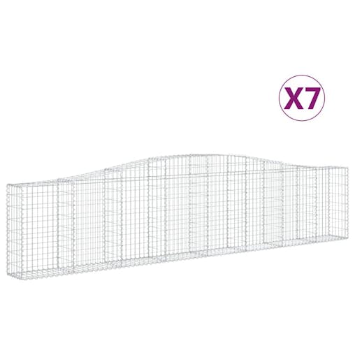 NNEVL Arched Gabion Baskets 7 pcs 400x30x80/100 cm Galvanised Iron