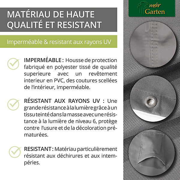 Mehr Garten - Housse premium pour coin salon salle à manger avec dossier haut : 305(L)x305(P)x100(H) cm I Housse de protection pou