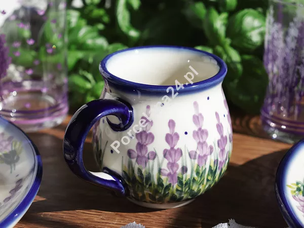 Kubek baryłka 0,3 L Bolesławiec - Lawendowy Zakątek