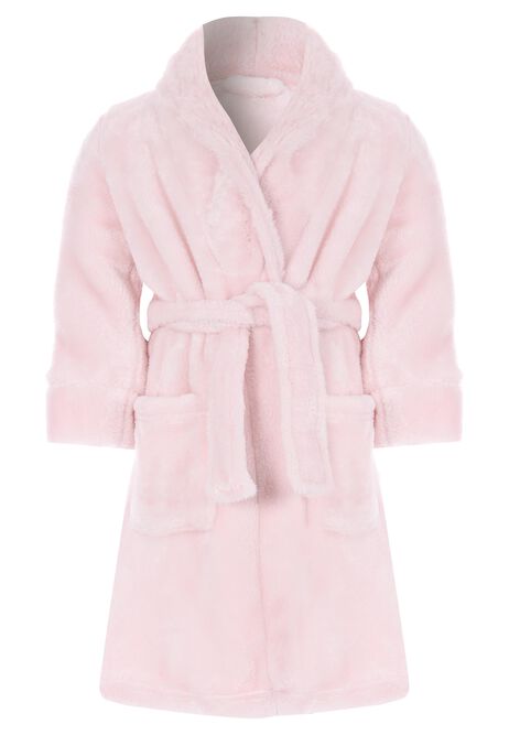 Girls Pink Fleece Dressing Gown