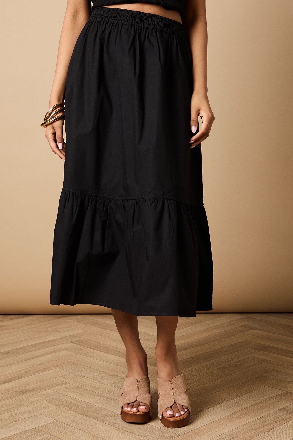 Oasis Petite Poplin Midi Skirt