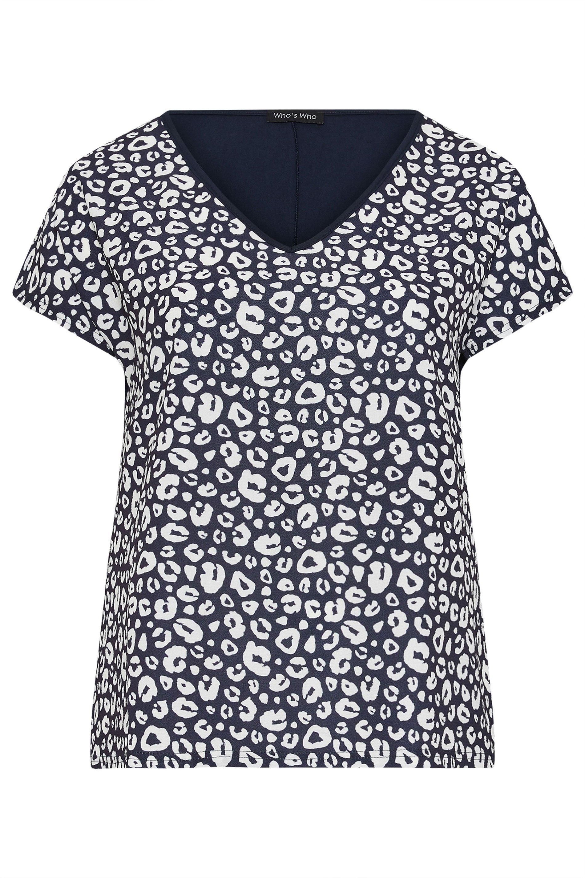 M&Co Animal Print V-Neck Top
