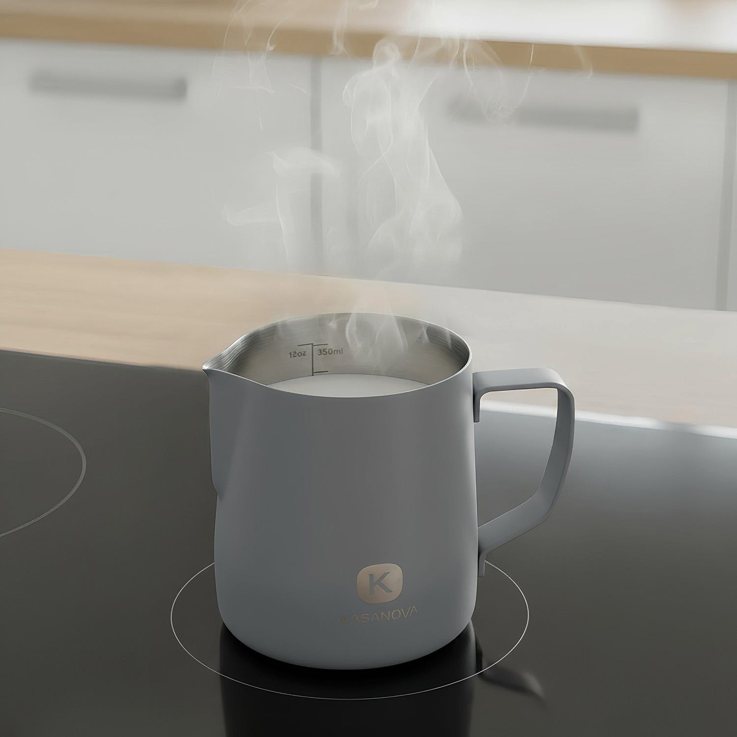 Bricco latte 350 ml in acciaio inox grigio