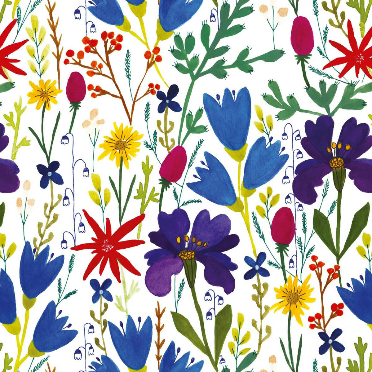 PRETTY PRAIRIE - Panneau décoratif motif floral Multicolore 192x270cm