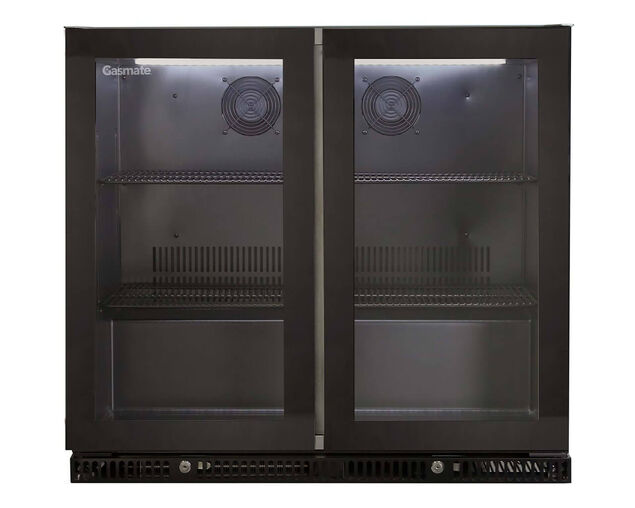 Gasmate Premium Glass Bar Fridge187L - 2 Door