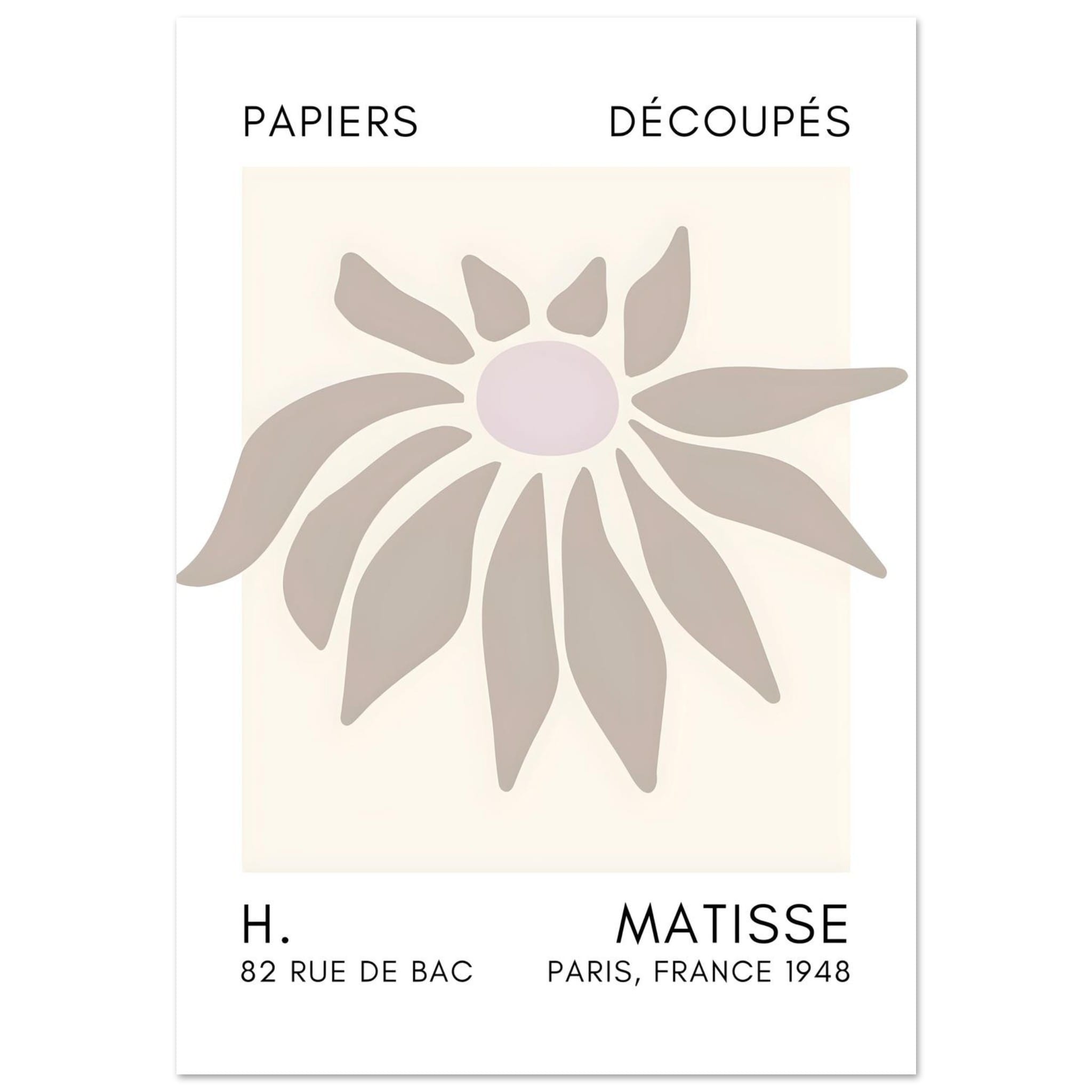 Artfulprints Poster Matisse – Deep sea dance grey  - 70x100 cm - Grijs
