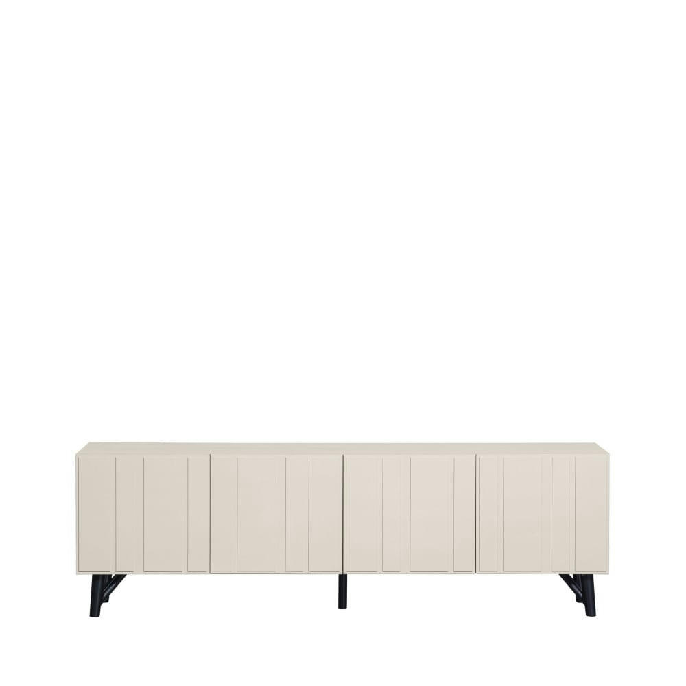 MILLER - Meuble TV 4 portes en bois L181cm blanc