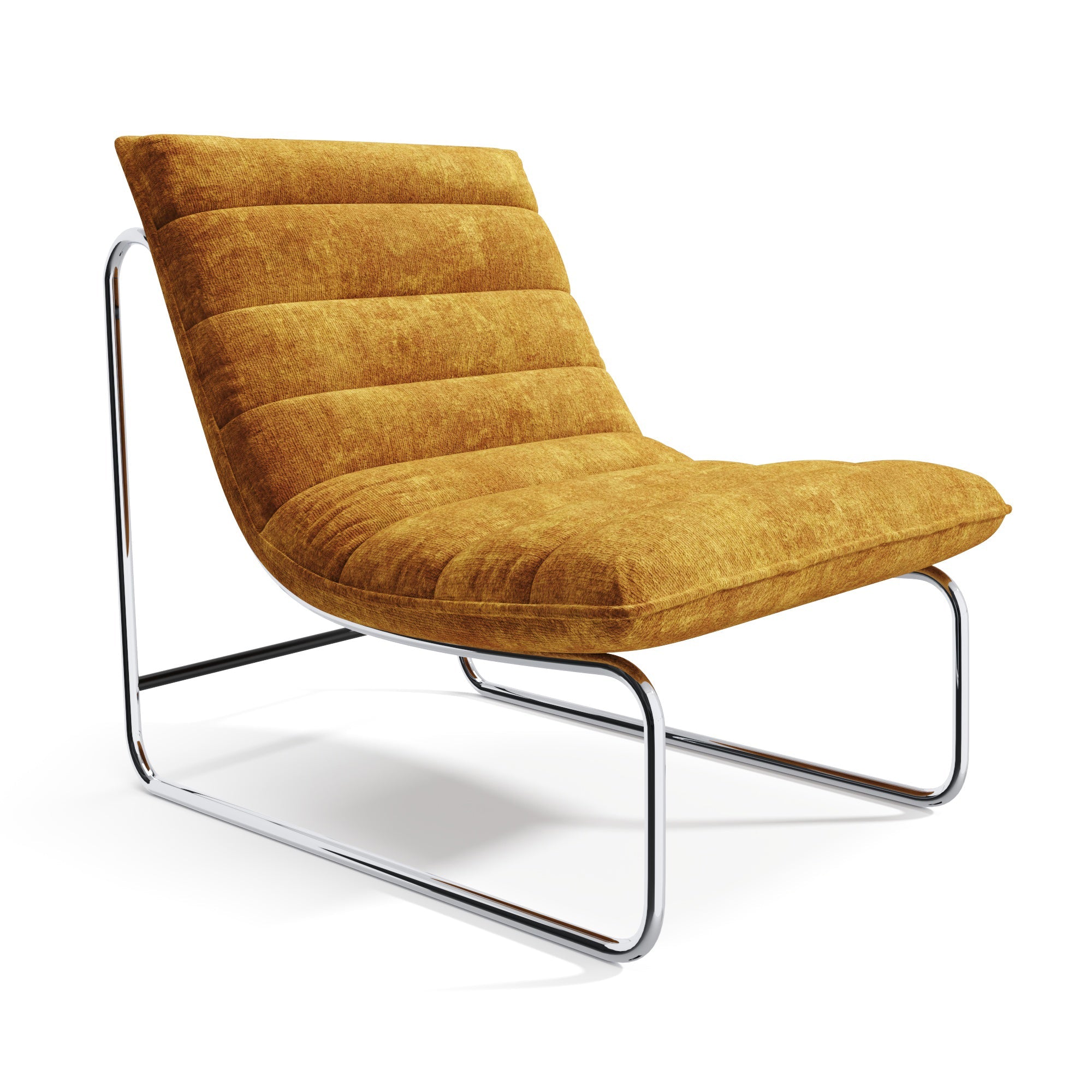 Sia Home - Fauteuil VINTY - Fluweel met structuur - Mosterd - 67.5cm