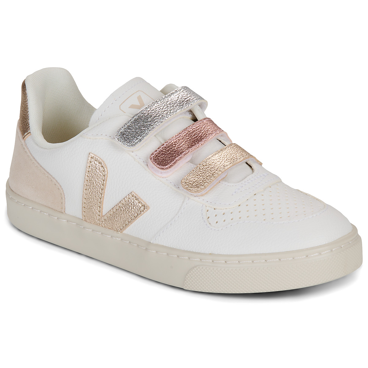 Veja - SMALL V-10 - White / Gold