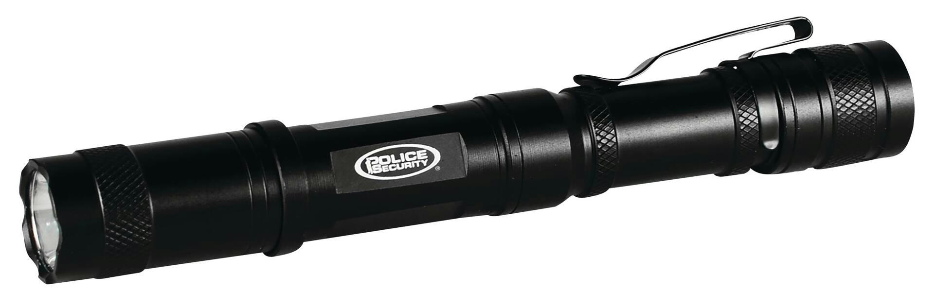 Police Security 130 Lumens Durable Aluminum Sleuth Handheld Flashlights, Batteries Included, Black, 2-pk