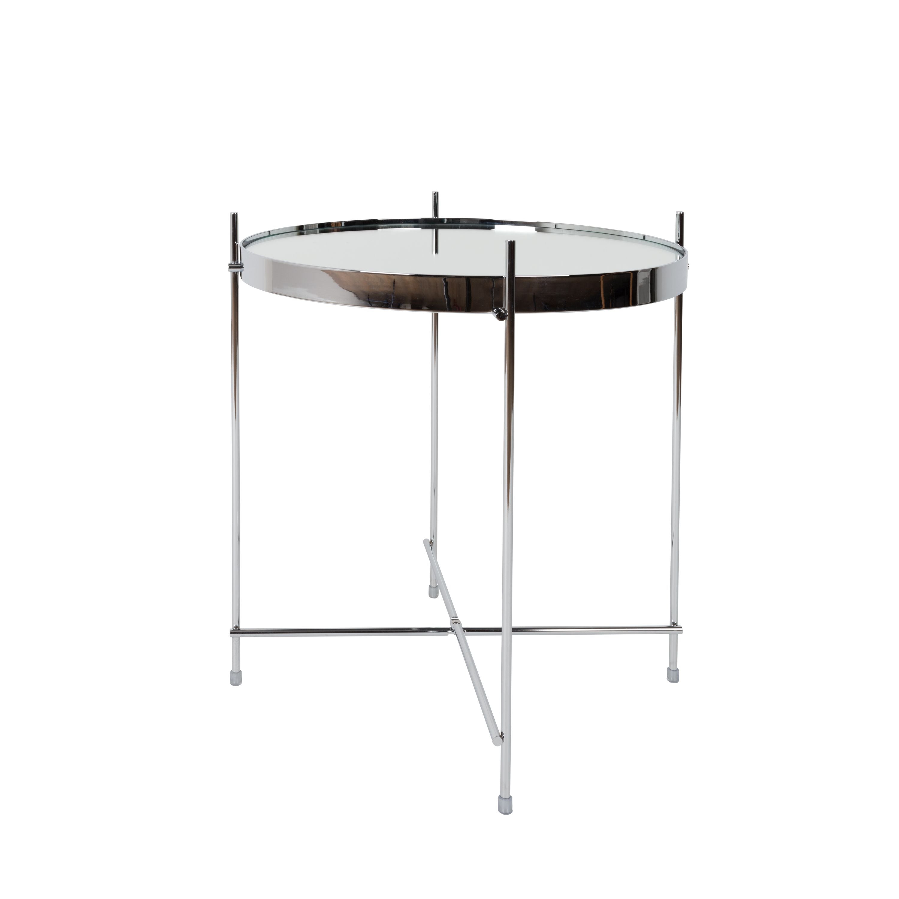 Zuiver Cupid Bijzettafel Rond 43 cm Glas/ Metaal Zilver