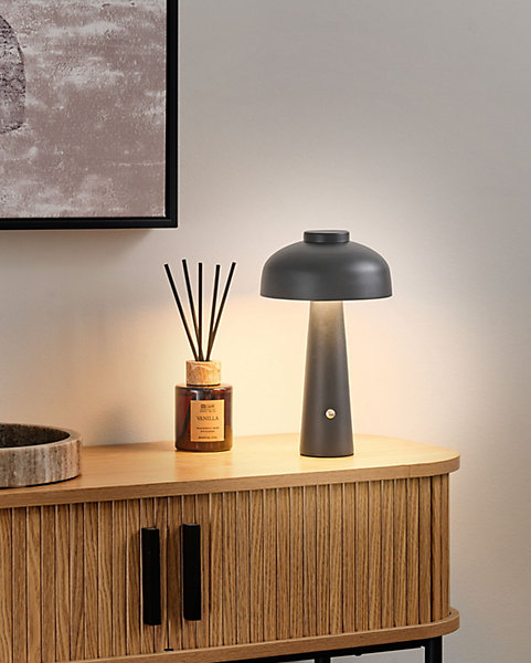 Lampe de table LED sans fil AGUSAN Avec variateur Métal Noir