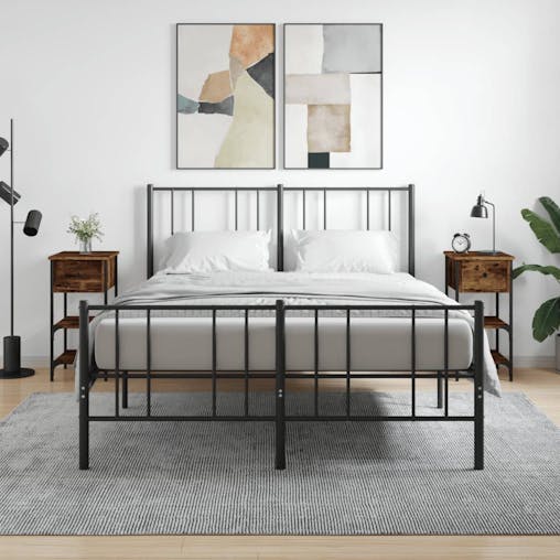 NNEVL Bedside Cabinets 2 pcs Smoked Oak 34x36x70 cm Engineered Wood