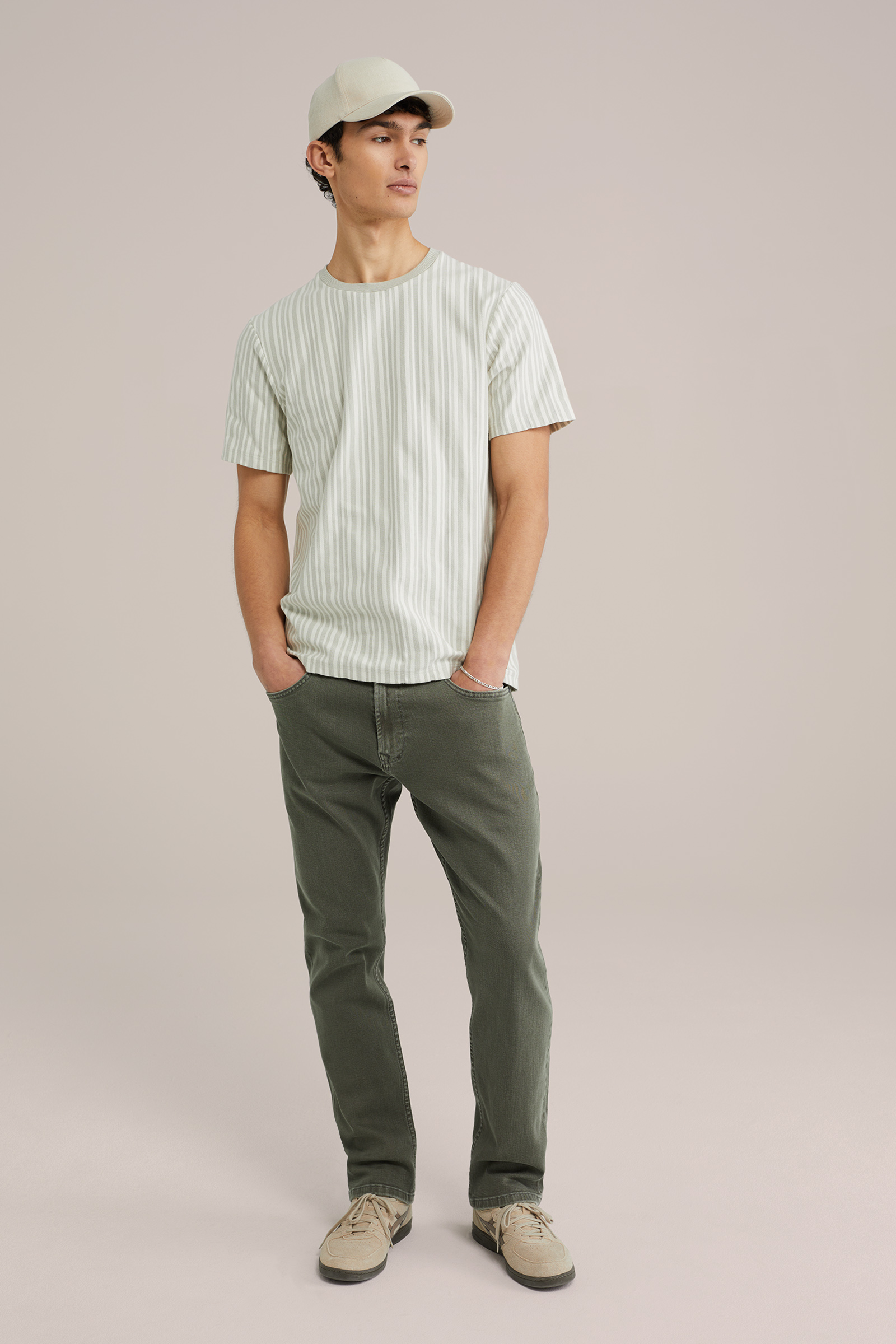 Heren Regular fit T-shirt met structuur