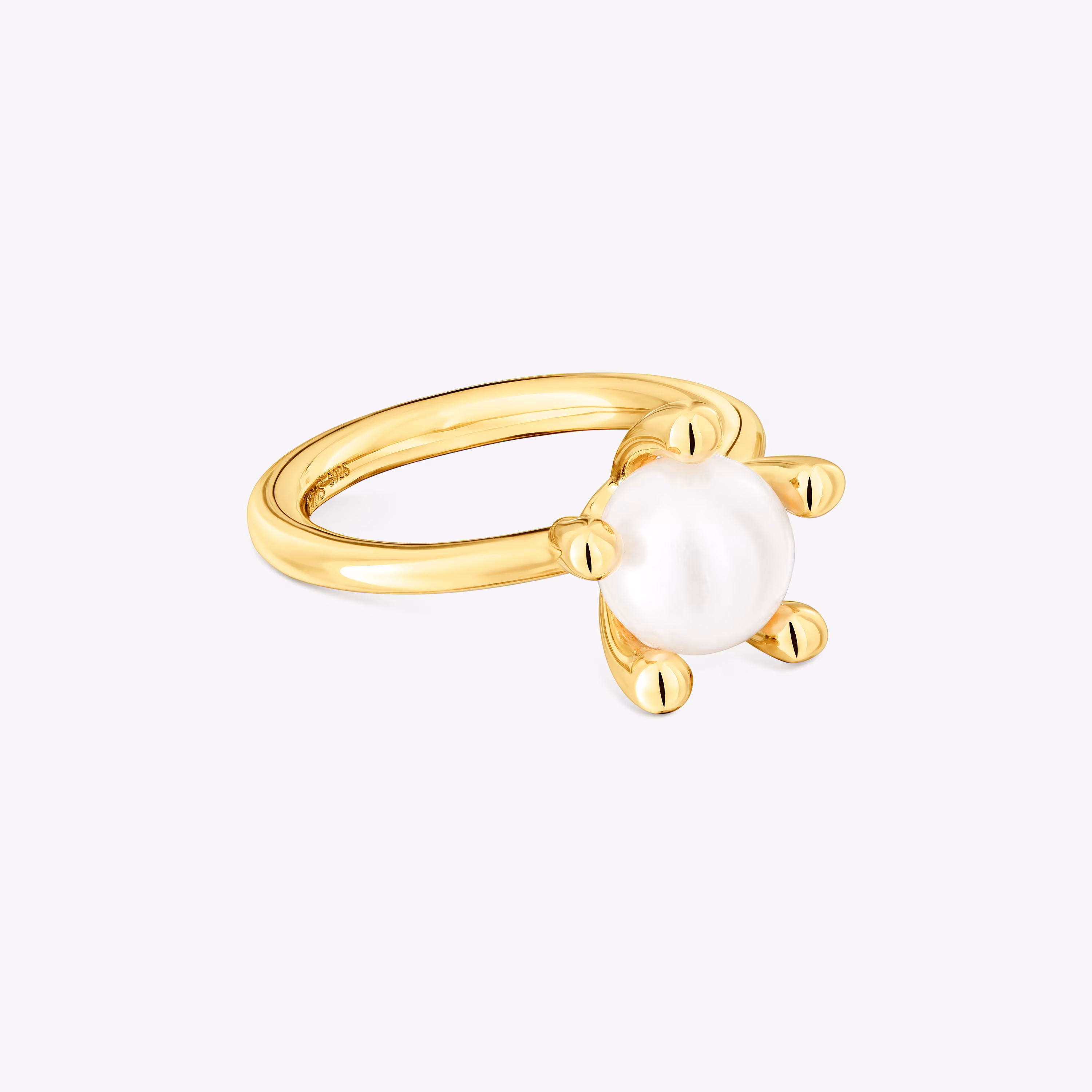 Anillo con baño de oro 18 kt sobre plata y perla cultivada TOUS Garden