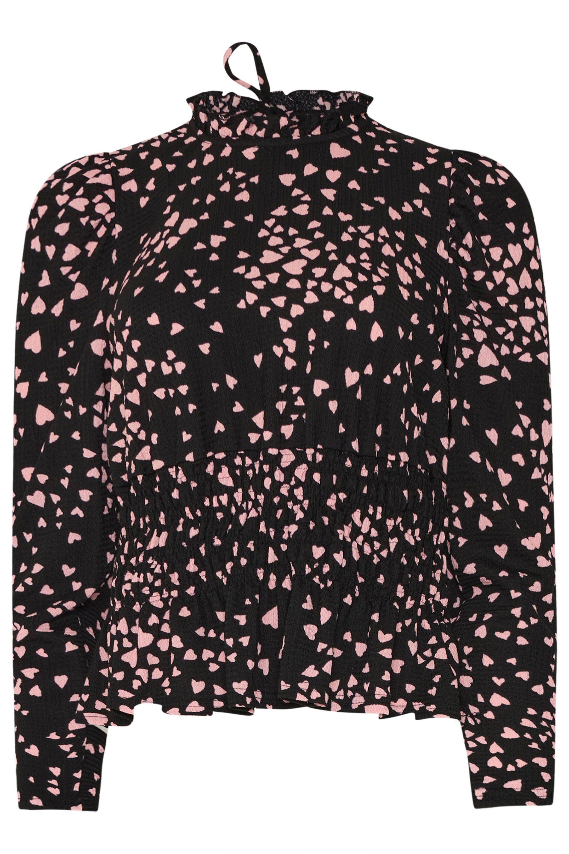 M&Co Printed Shirred Top