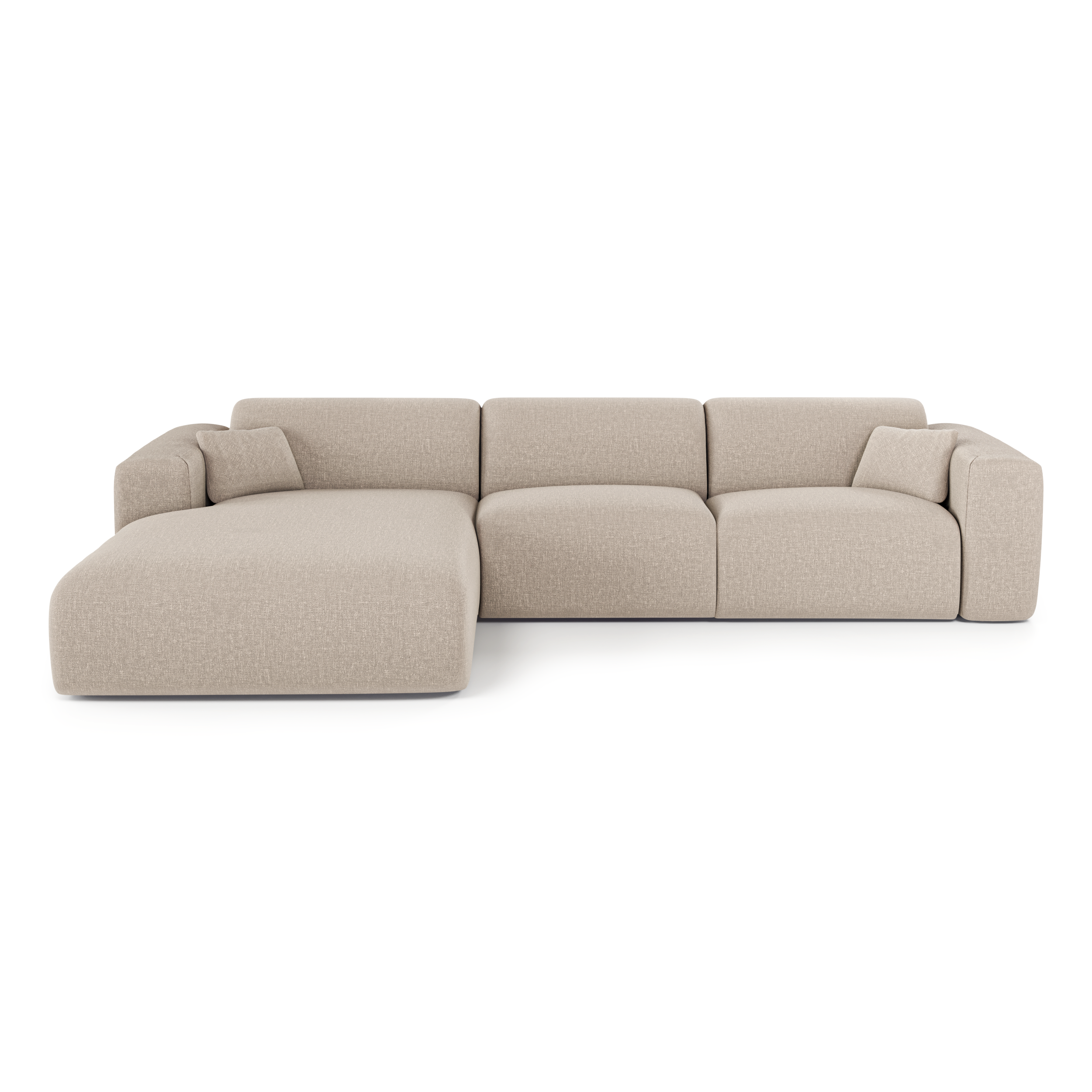 Hoekbanken links MYRA 5 personen Geweven stof Beige