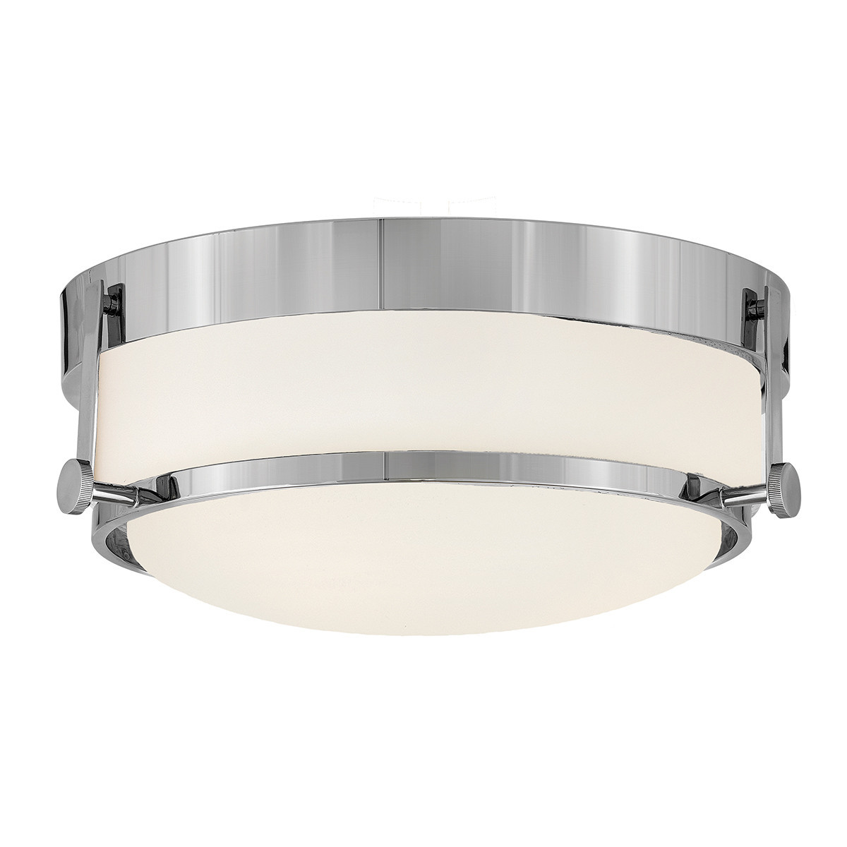 Plafonpolerowany chrom-biały okrągły 40cm Harper 3xE27x60W IP20 Hinkley