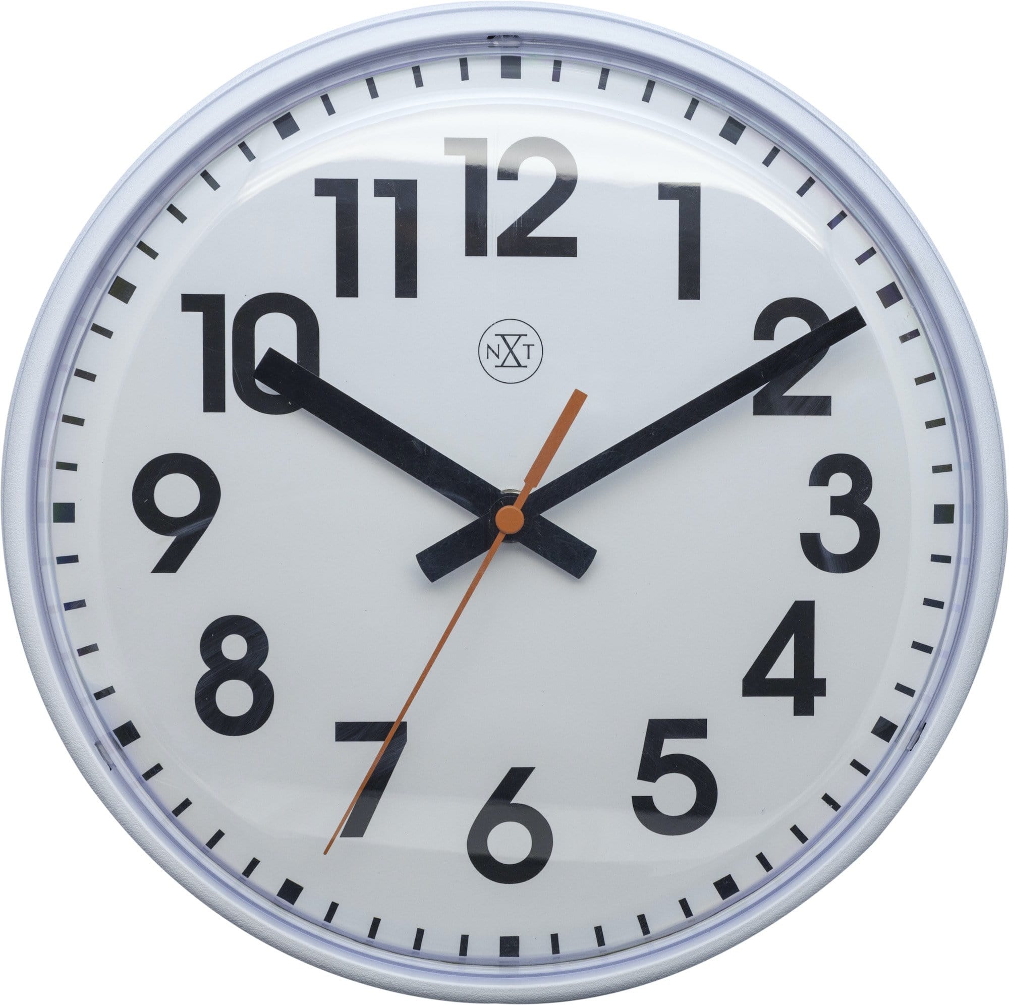 NeXtime - nXt - Wandklok - 26cm - Plastic - Wit - 'Peter'